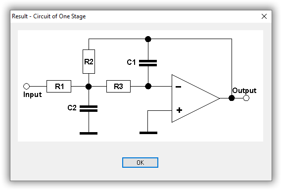 Circuit of one stage of your designed active filter